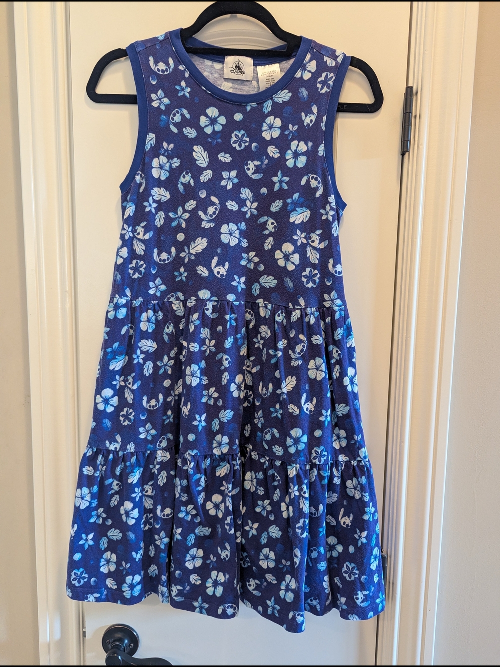 Blue Disney Stitch Women's Floral Dress With Pockets